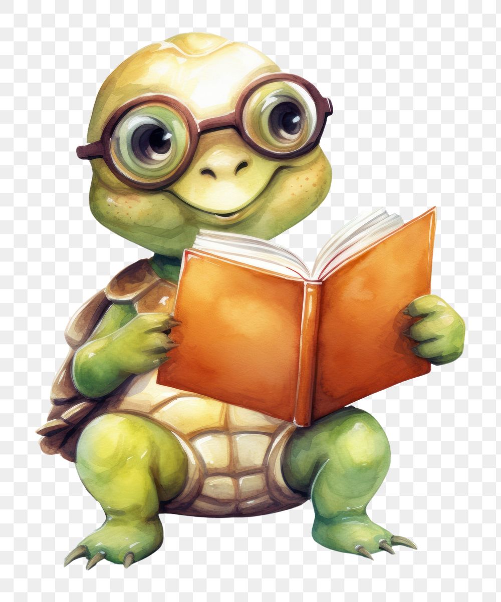PNG Tortoise philosopher reading book reptile. AI generated Image by rawpixel.