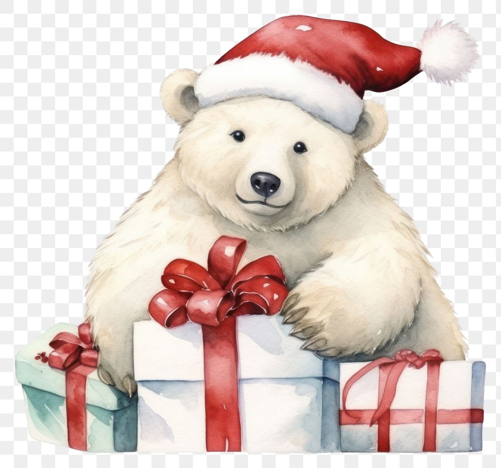 PNG Polar bear christmas mammal toy representation. AI generated Image by rawpixel.