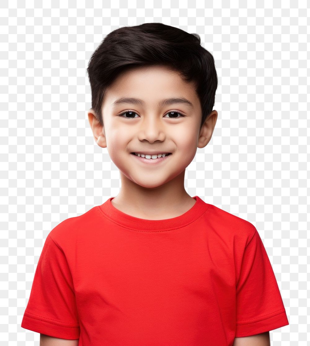 PNG Asaian kid smiling child portrait t-shirt. AI generated Image by rawpixel.