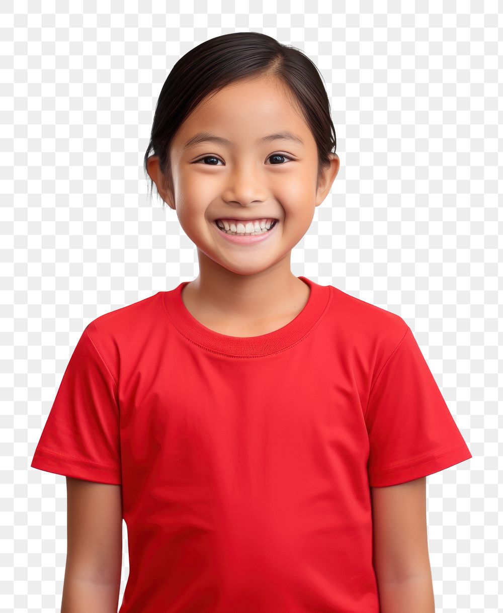 PNG Asaian kid smiling portrait t-shirt sleeve. AI generated Image by rawpixel.