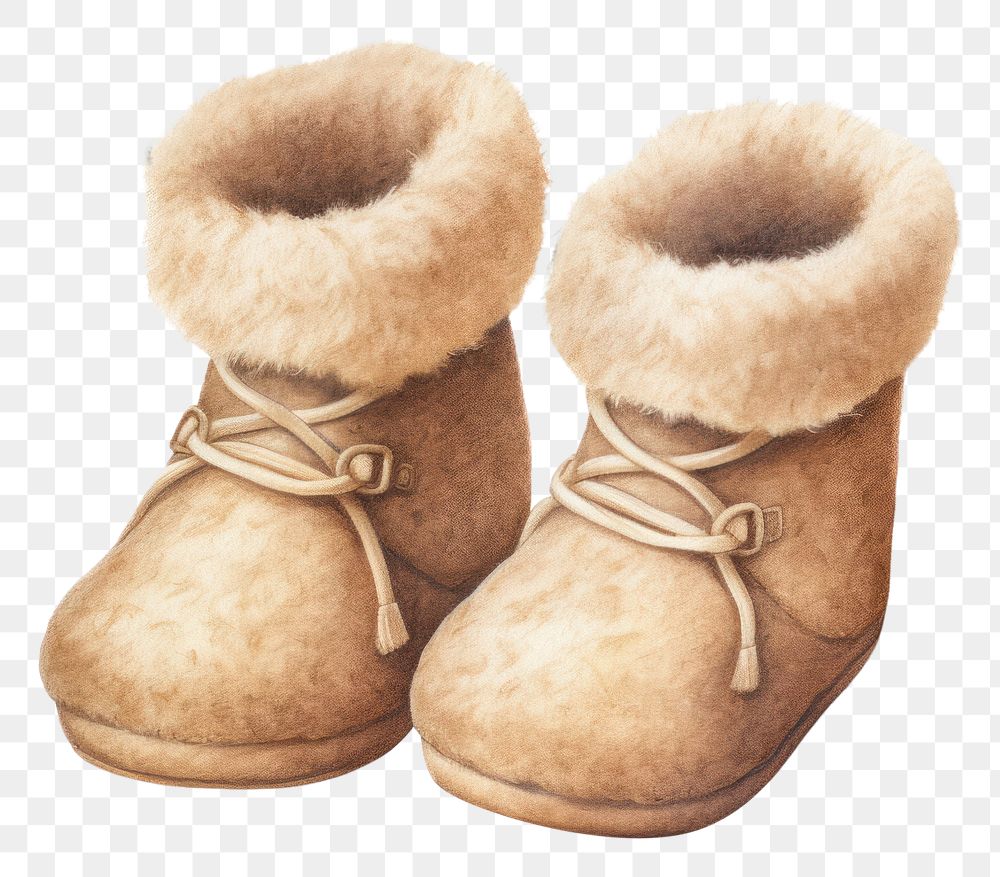 PNG Baby Fleece Boots footwear shoe white background. AI generated Image by rawpixel.
