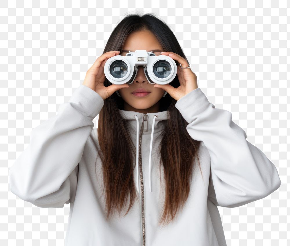 PNG Binoculars portrait looking adult. AI generated Image by rawpixel.