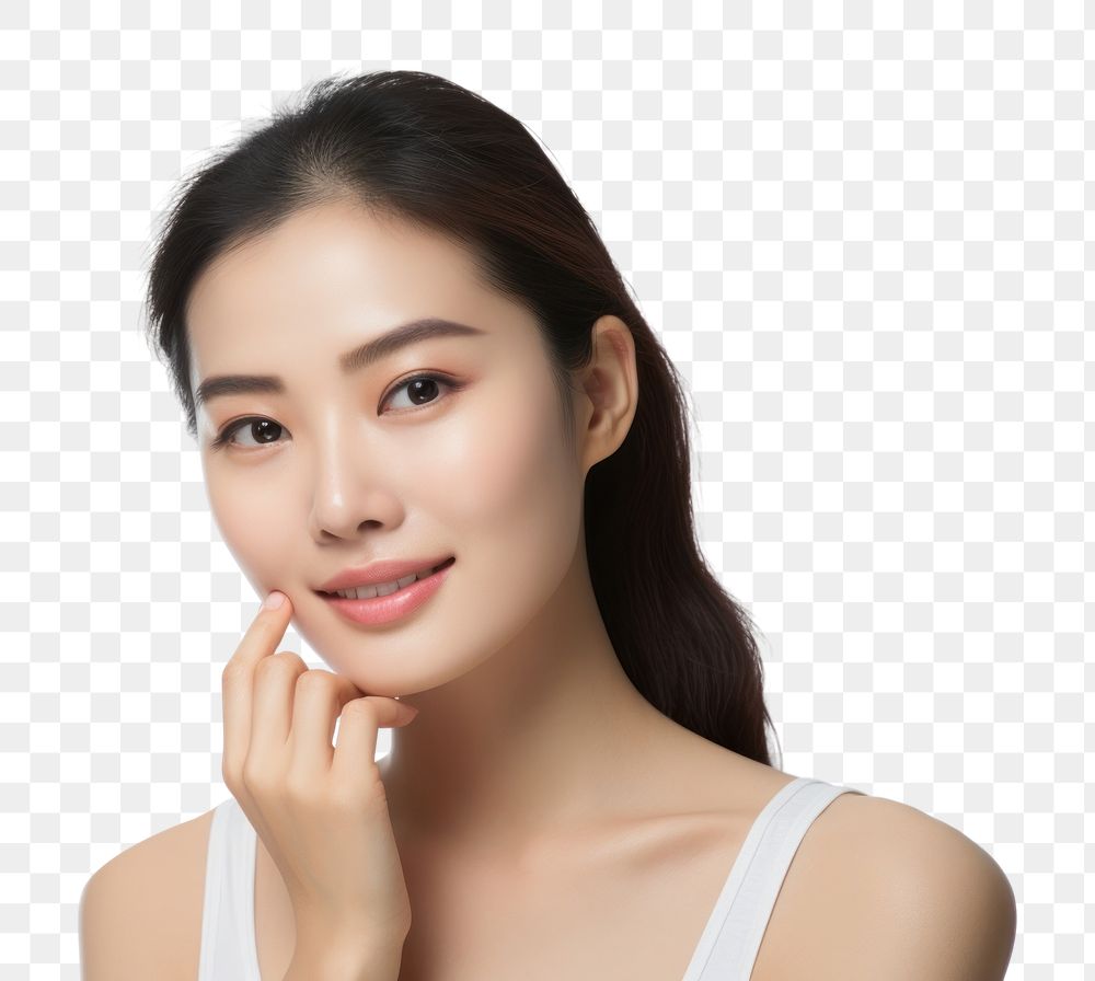 PNG Woman Clean Skin portrait skin adult. AI generated Image by rawpixel.