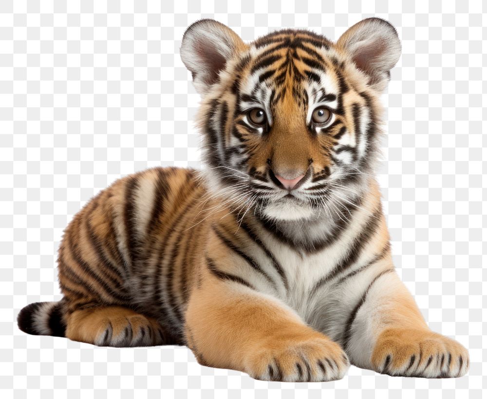 PNG Baby tiger wildlife animal mammal. AI generated Image by rawpixel.