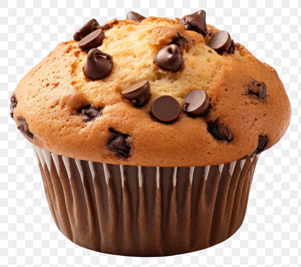 PNG Chocolate chip muffin chocolate dessert cupcake. AI generated Image by rawpixel.