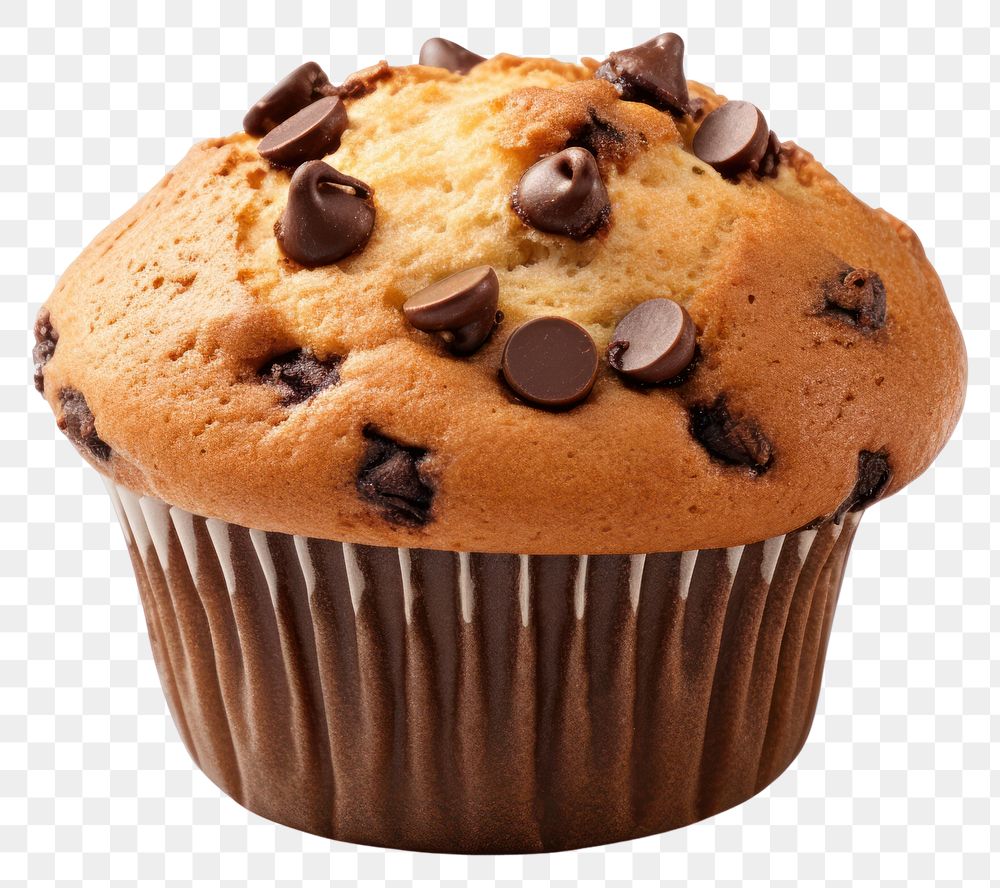 PNG Chocolate chip muffin chocolate dessert cupcake. 