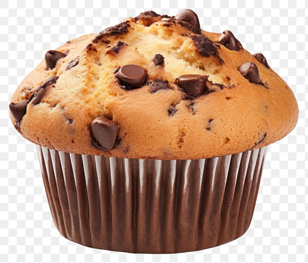 PNG Chocolate chip muffin chocolate dessert cupcake. 