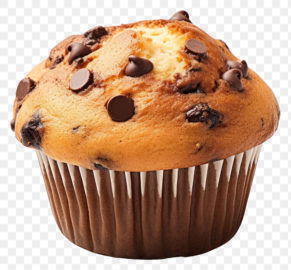 PNG Chocolate chip muffin chocolate dessert cupcake. AI generated Image by rawpixel.