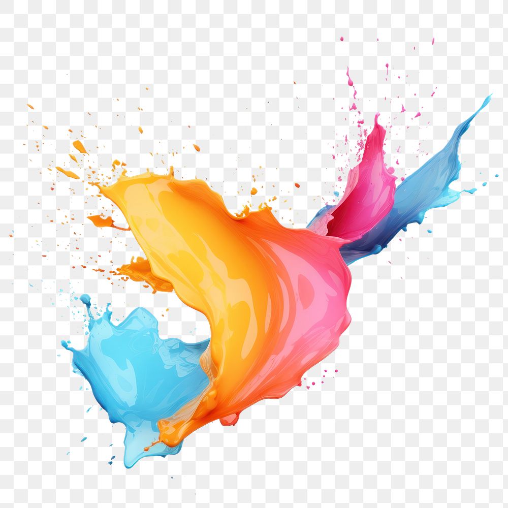 Color splash effect png, transparent background