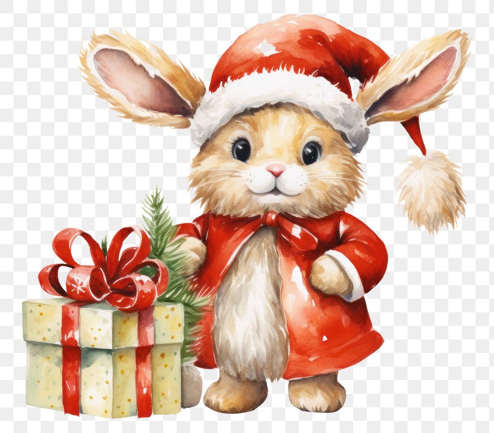 PNG Rabbit wearing christmas costume animal mammal representation