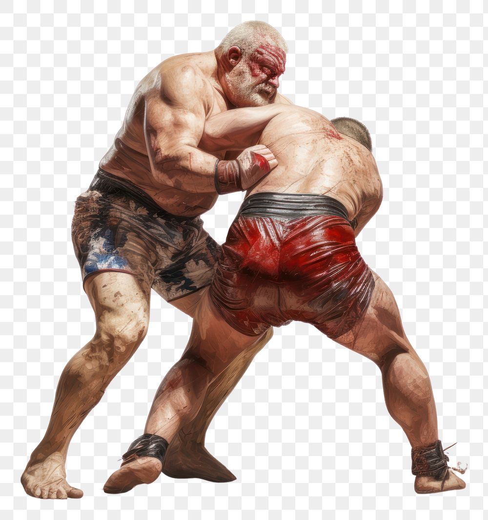 PNG Wrestler fighting wrestler adult white background. AI generated Image by rawpixel.