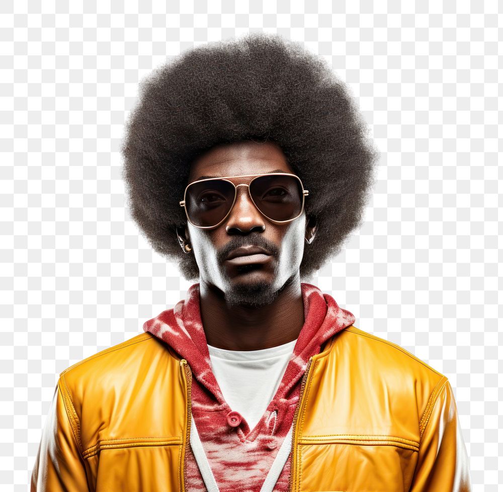 PNG Afro sunglasses portrait adult. AI generated Image by rawpixel.