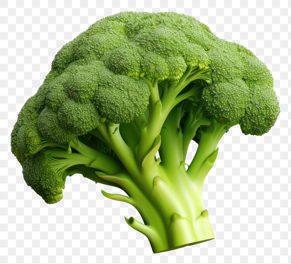 PNG Broccoli 3d realistic vegetable plant food. AI generated Image by rawpixel.