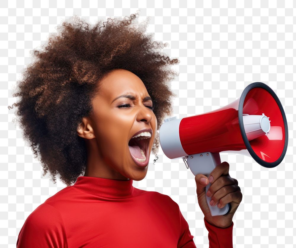 PNG Megaphone shouting adult women. AI generated Image by rawpixel.