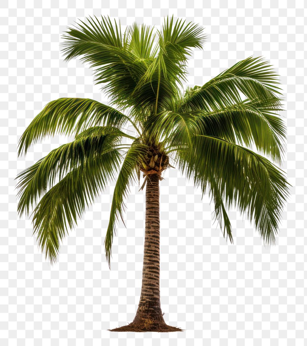 PNG Palm tree plant white background tranquility. AI generated Image by rawpixel.
