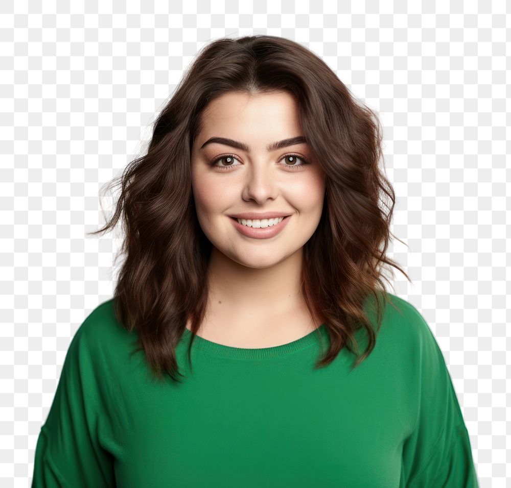 PNG Portrait smiling adult green. AI generated Image by rawpixel.