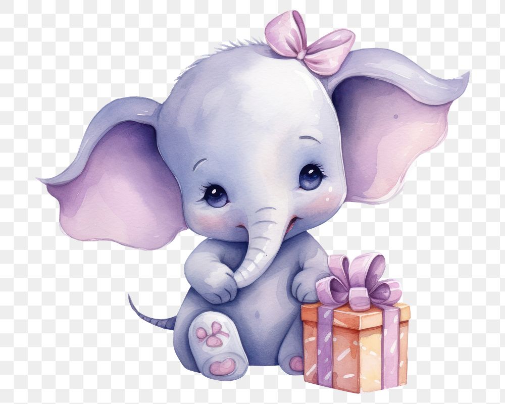 PNG Elephant cartoon cute baby. AI generated Image by rawpixel.