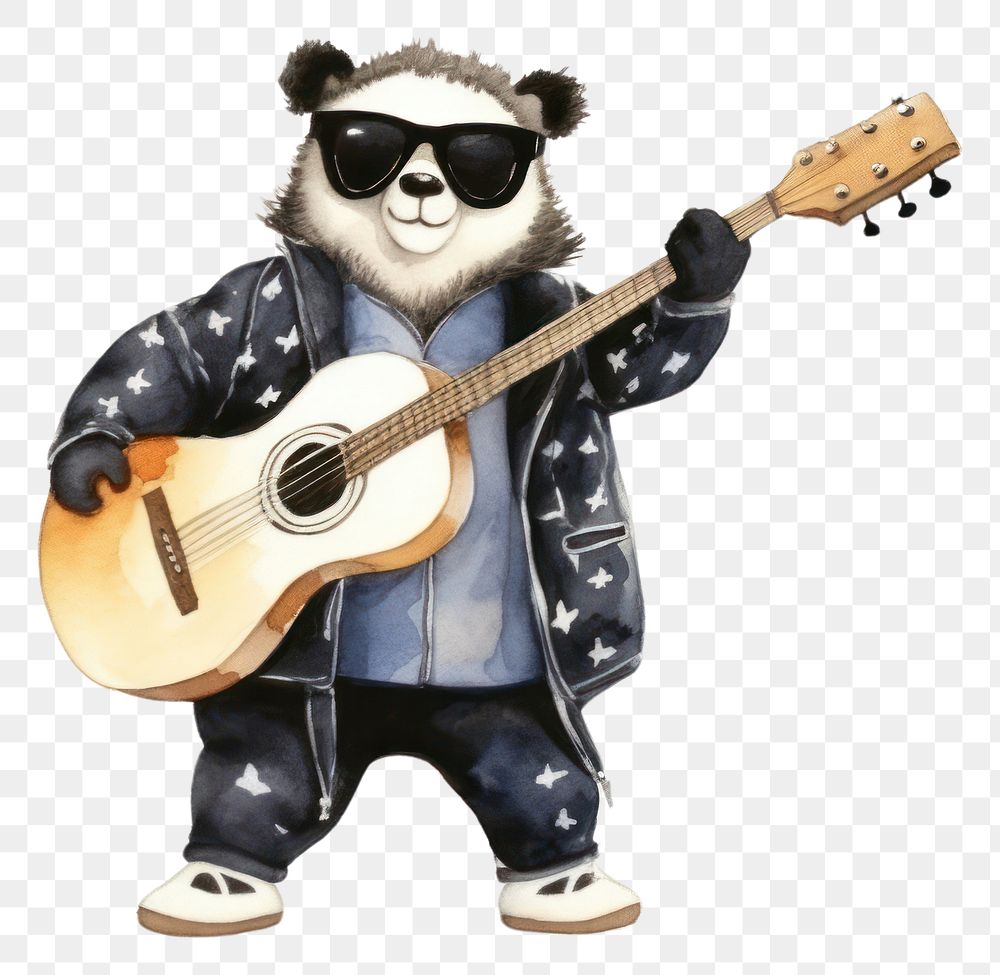 PNG Cute pandacarry musician cartoon glasses. 