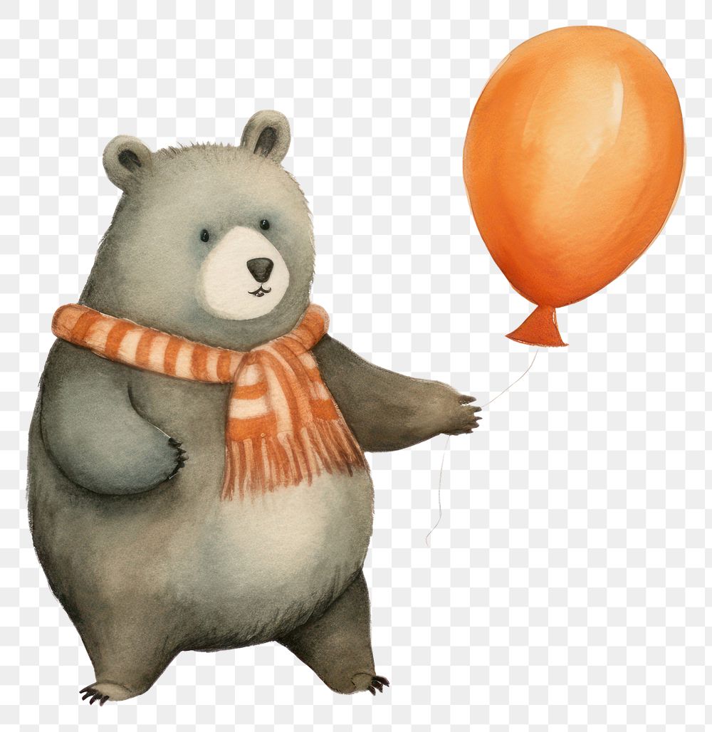 PNG Raccoon balloon cartoon mammal. AI generated Image by rawpixel.