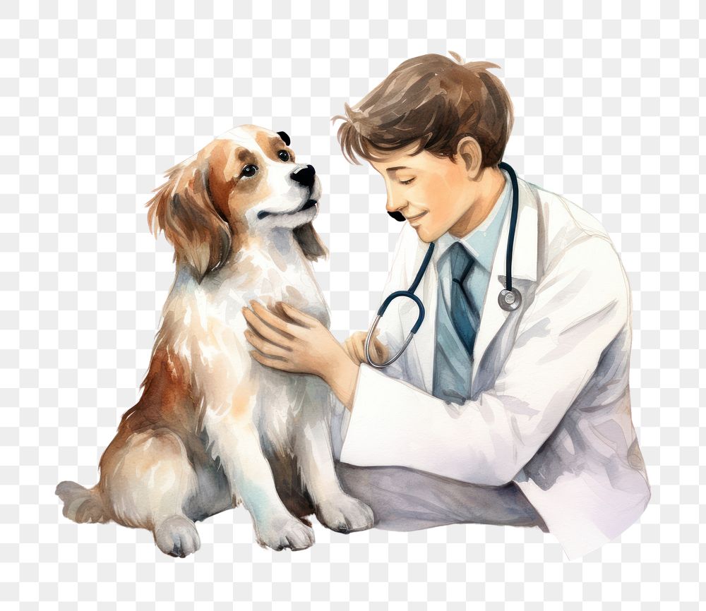 PNG Doctor dog veterinarian mammal. AI generated Image by rawpixel.