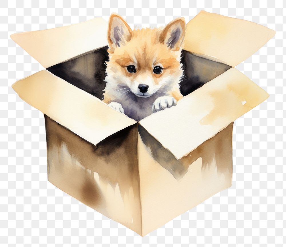 PNG Pet box mammal animal paper. AI generated Image by rawpixel.