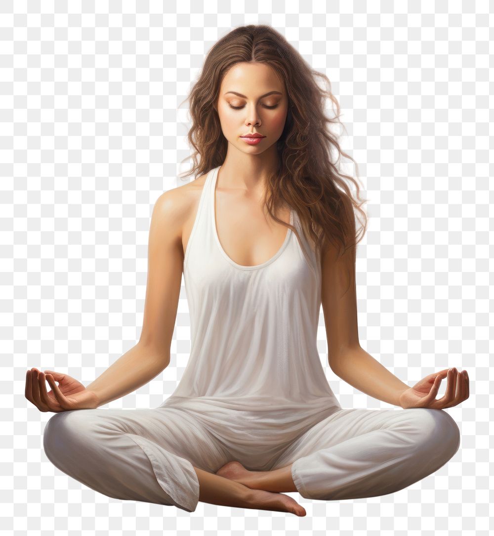 PNG Yoga sitting sports adult. AI generated Image by rawpixel.