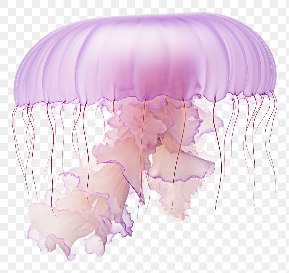PNG Mauve stinger jellyfish white background invertebrate transparent. AI generated Image by rawpixel.