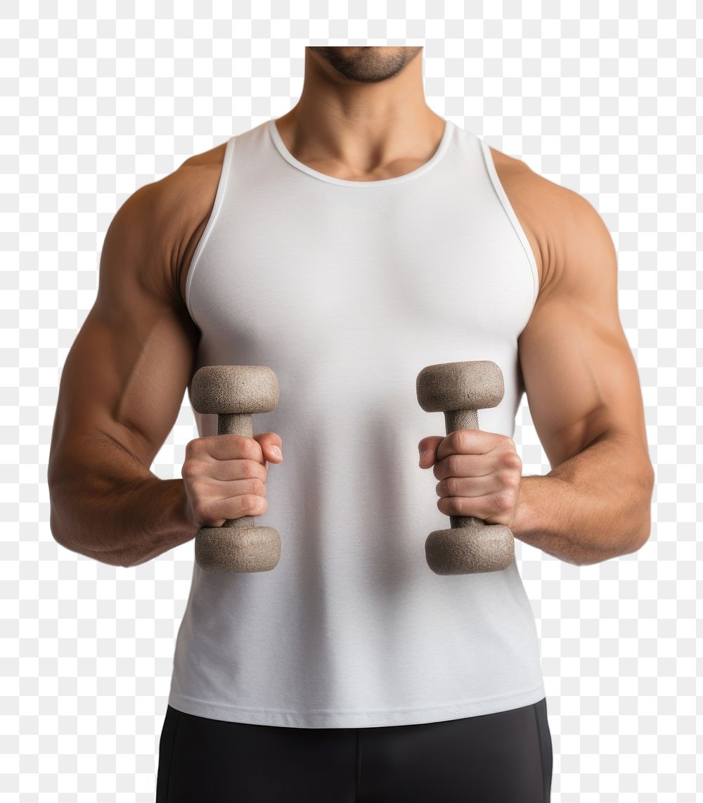 PNG Dumbbell holding sports back. AI generated Image by rawpixel.
