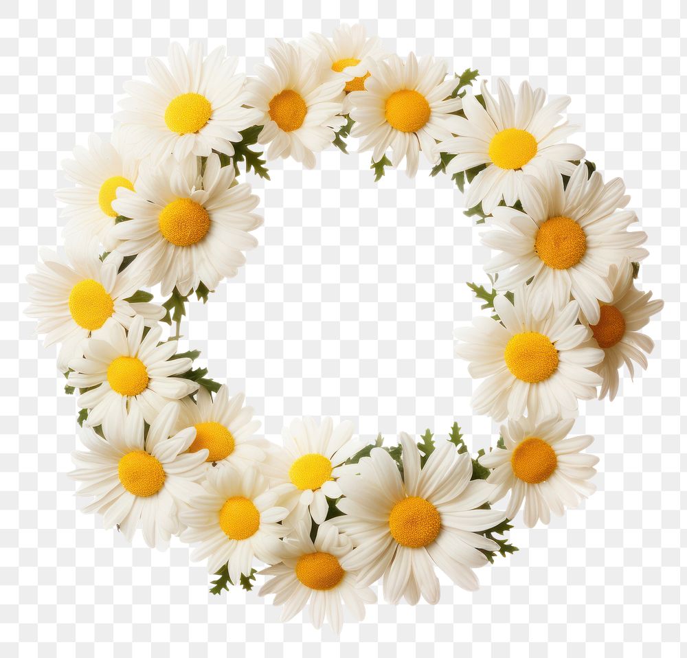 PNG Daisy flower wreath plant white  