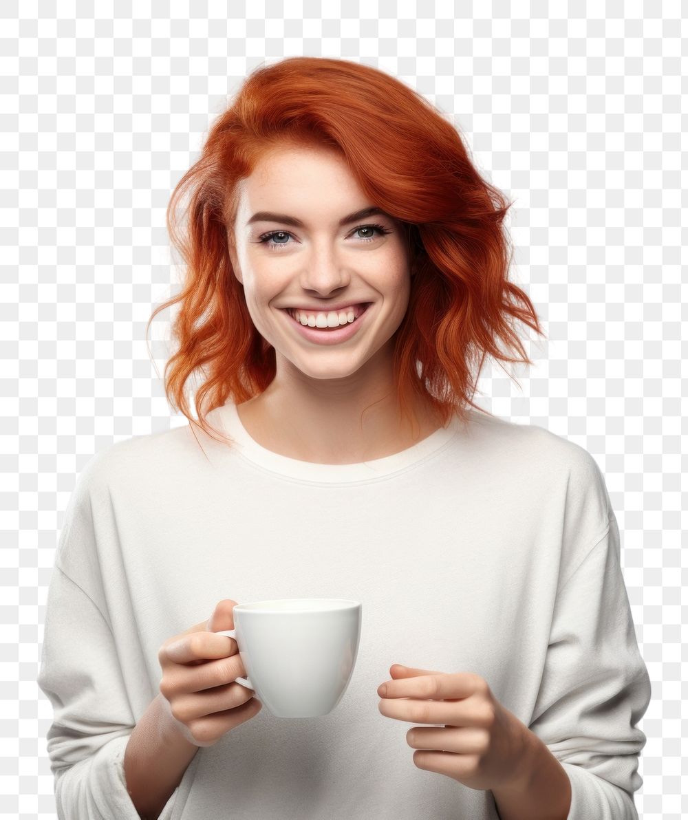 PNG Coffee cup laughing portrait. AI generated Image by rawpixel.
