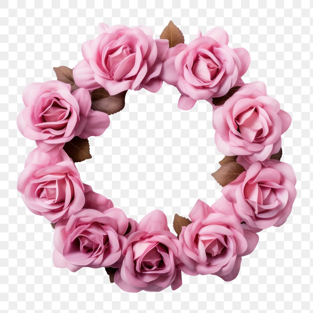 PNG Pink rose flower wreath jewelry petal plant. 