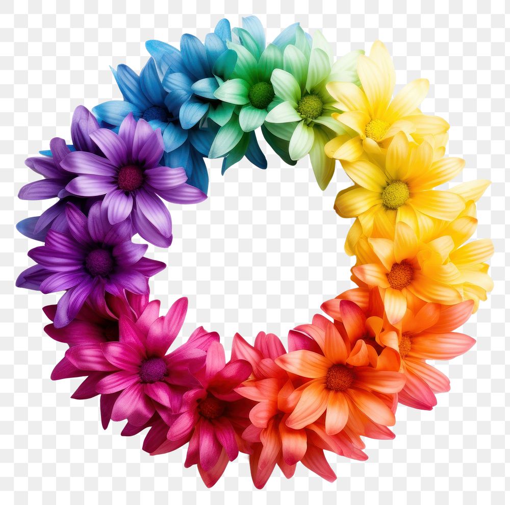 PNG Flower wreath petal plant. AI generated Image by rawpixel.