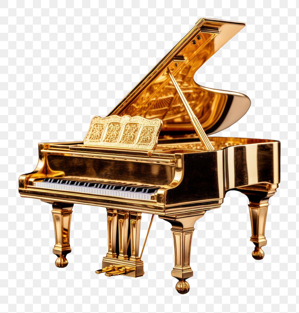 PNG Piano keyboard gold harpsichord. AI generated Image by rawpixel.