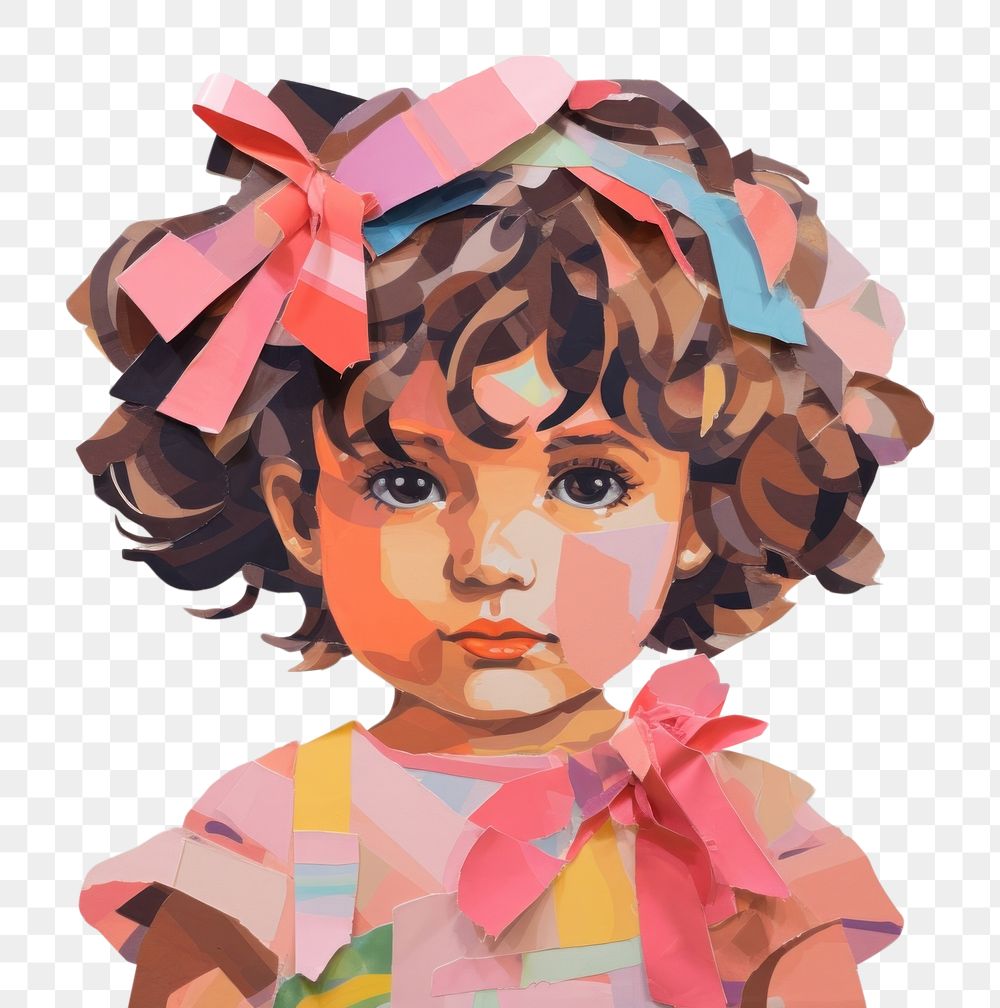 PNG Baby girl art painting portrait. AI generated Image by rawpixel.