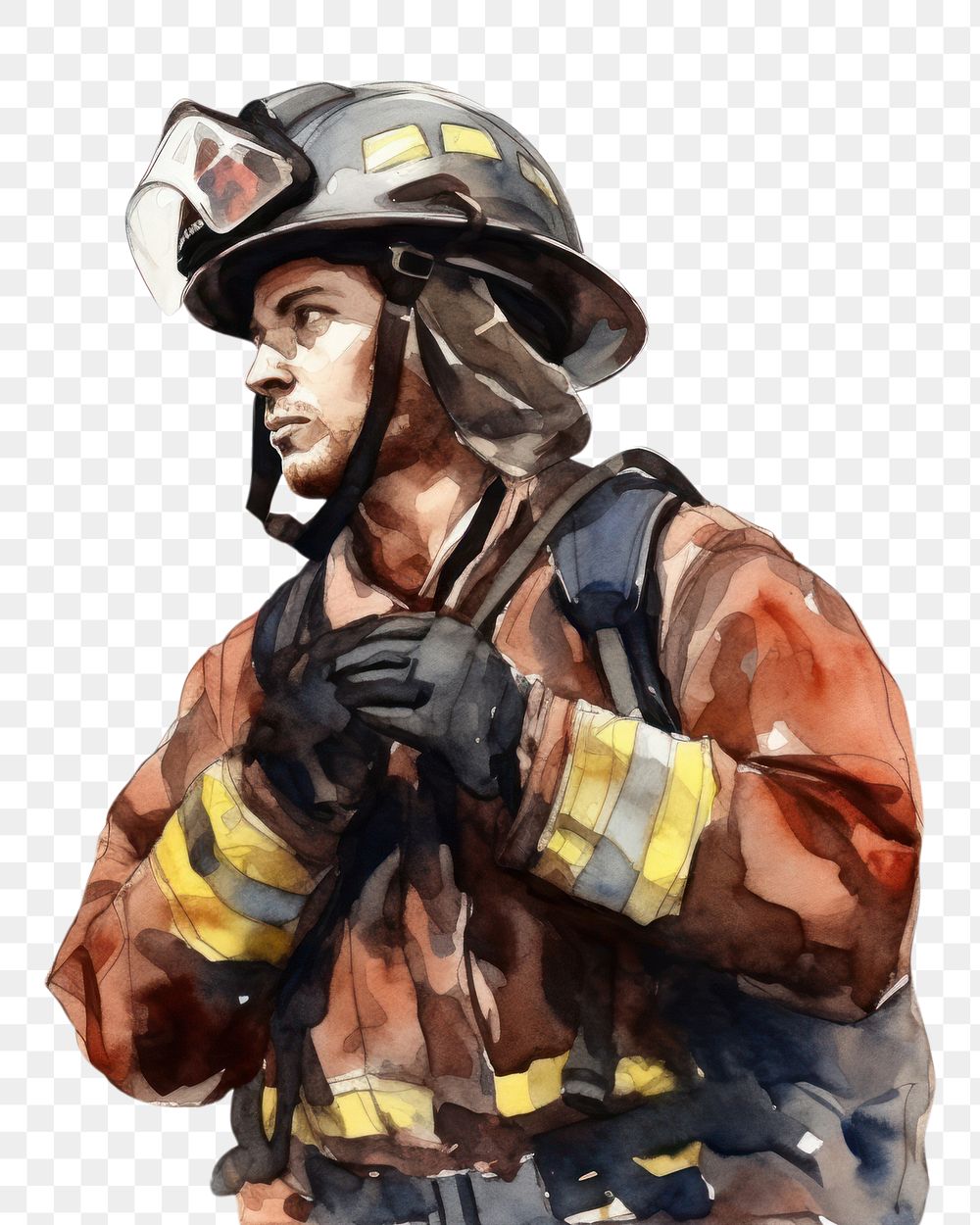 PNG Firefighter helmet adult photography. AI generated Image by rawpixel.