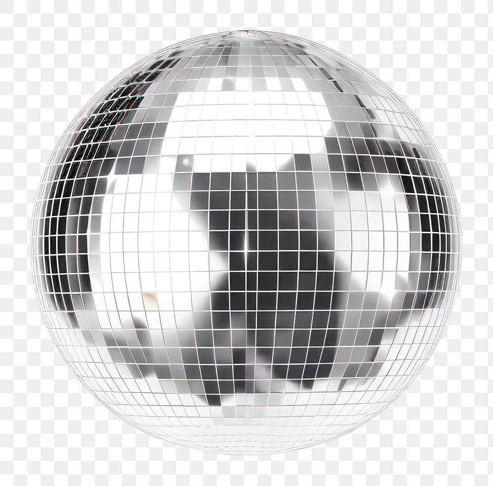 PNG  Disco light sphere silver white background. AI generated Image by rawpixel.