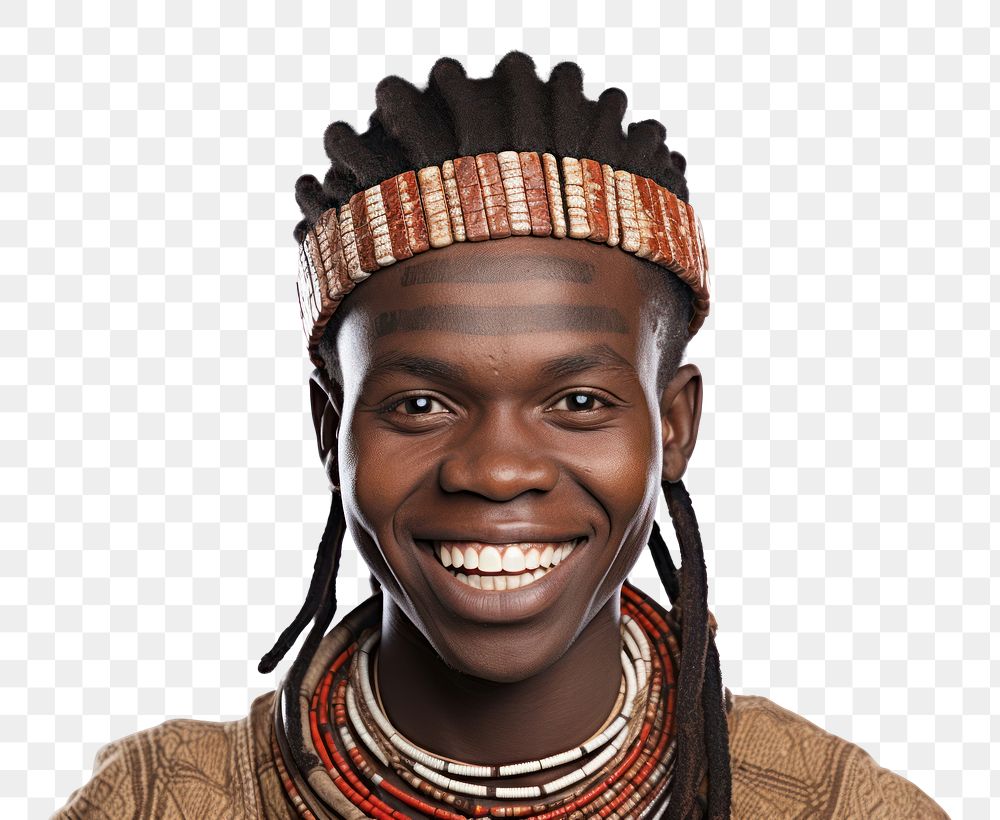 PNG African Tribe smile portrait person. AI generated Image by rawpixel.