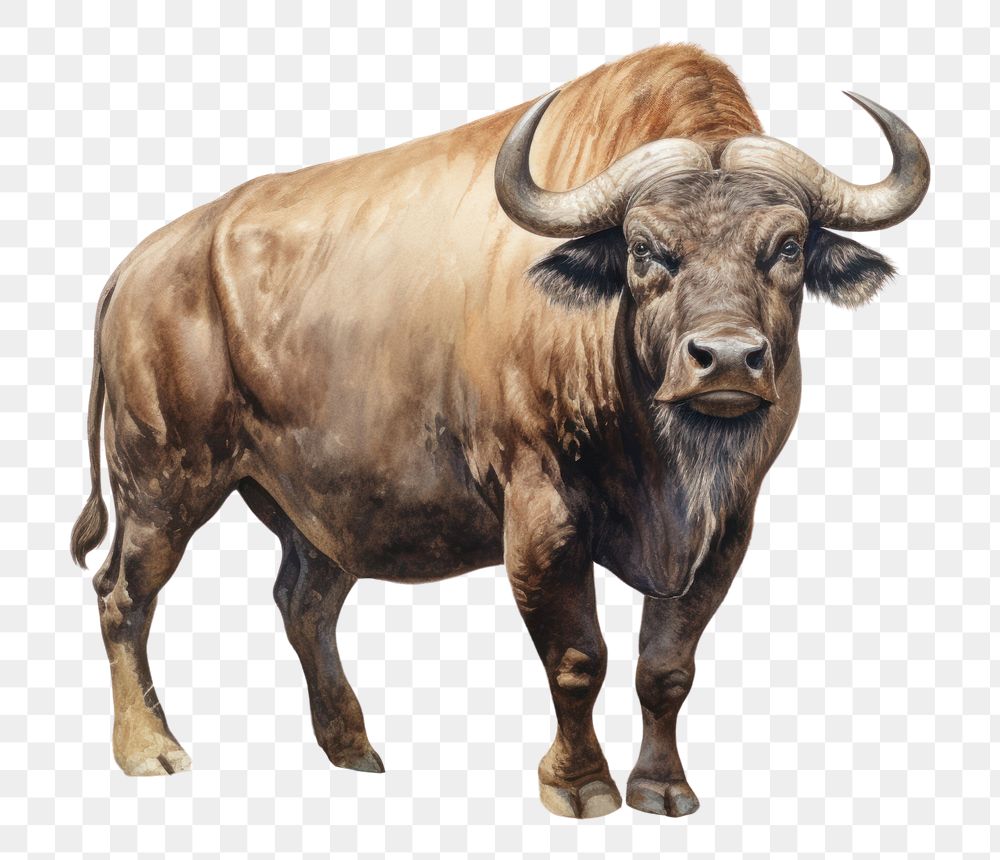 PNG Cape Buffalo buffalo livestock wildlife. AI generated Image by rawpixel.
