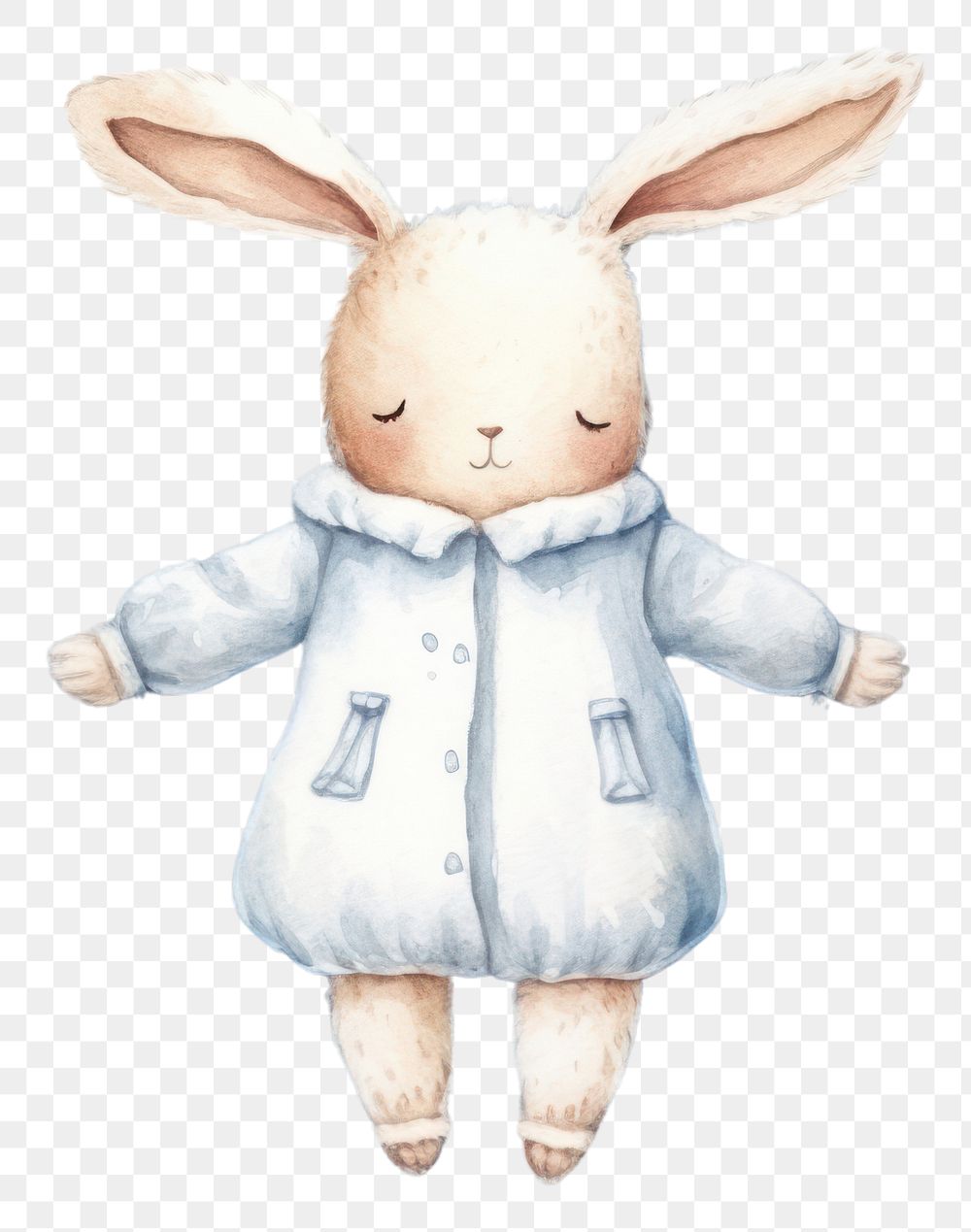 PNG Cute sleeping bunny illustration.