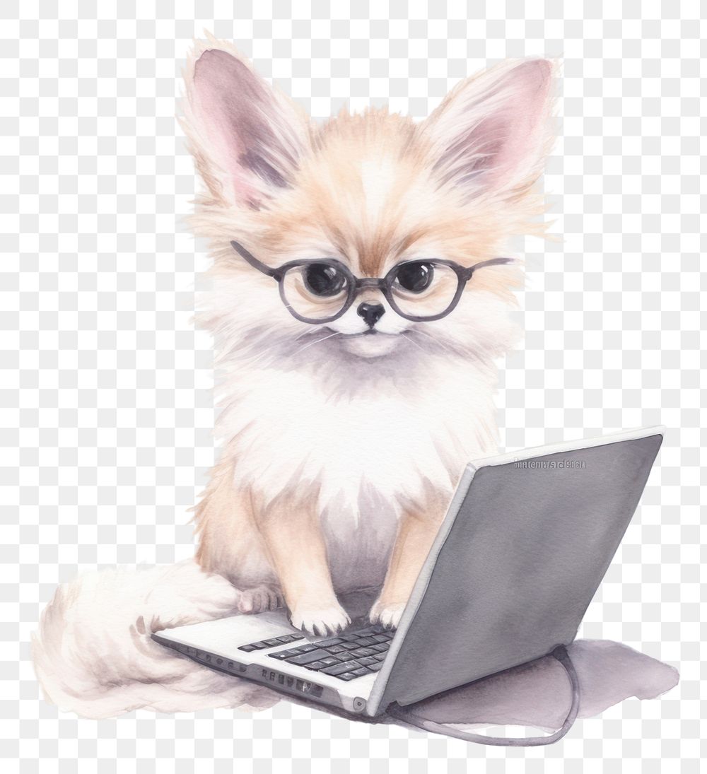 PNG Fennec fox animal laptop computer. 