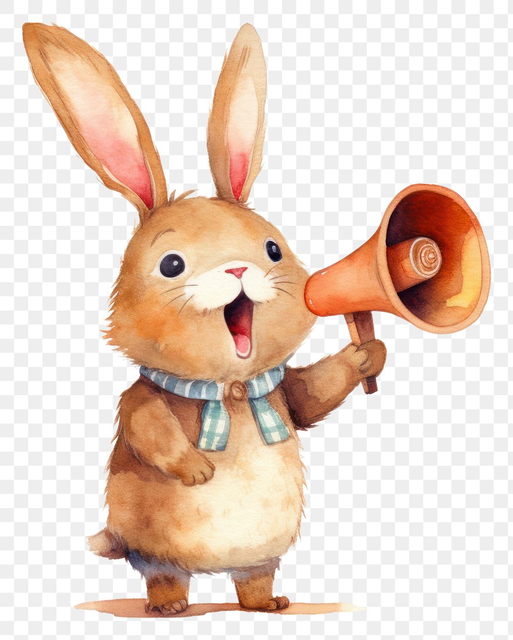 PNG Rabbit holding megaphone animal mammal representation. AI generated Image by rawpixel.