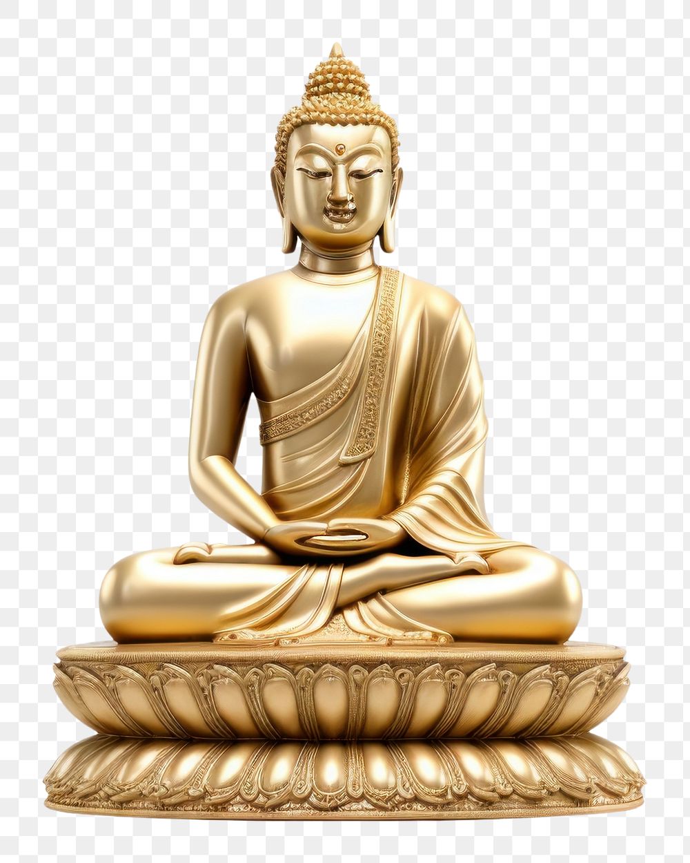PNG Bhudda statue white background representation spirituality. AI generated Image by rawpixel.
