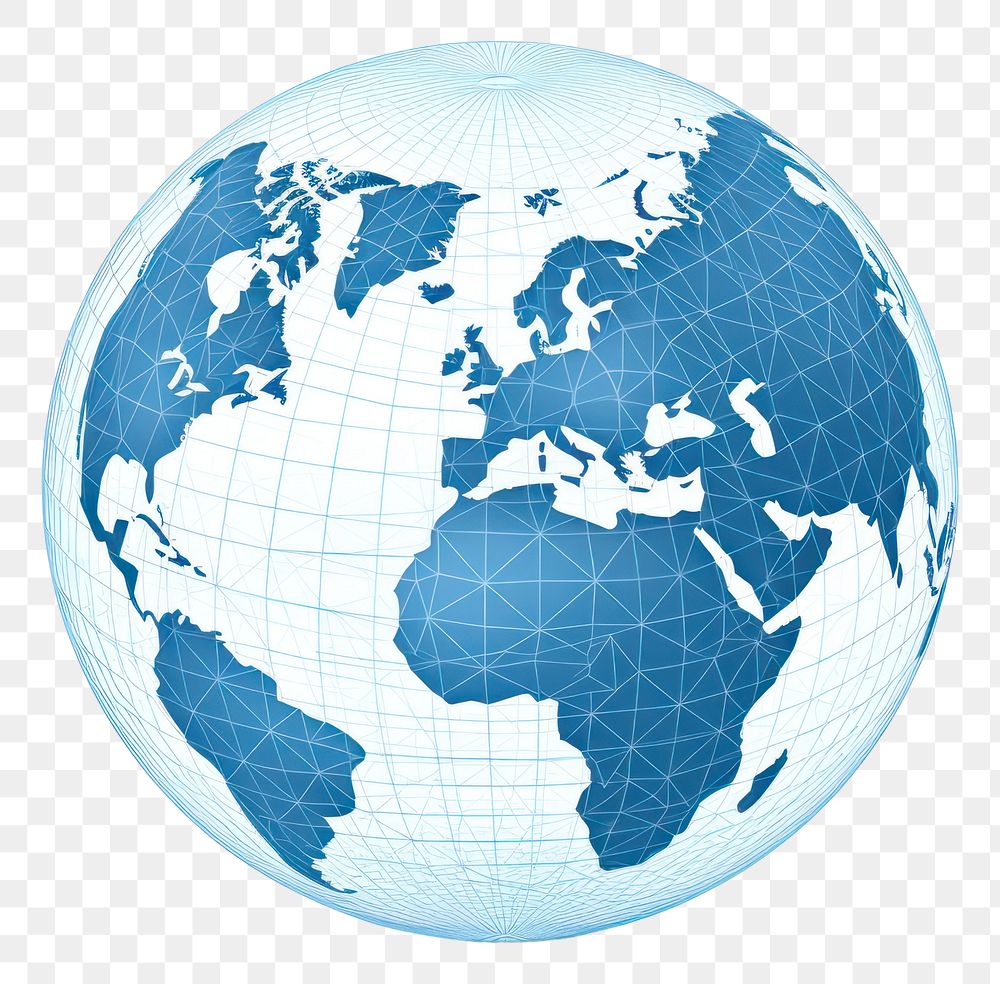 PNG Blue digital wireframe globe vector sphere planet space. AI generated Image by rawpixel.