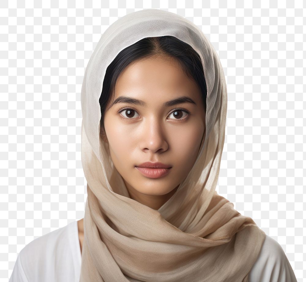 PNG Ordinary southeast asian woman portrait scarf photo. AI generated Image by rawpixel.