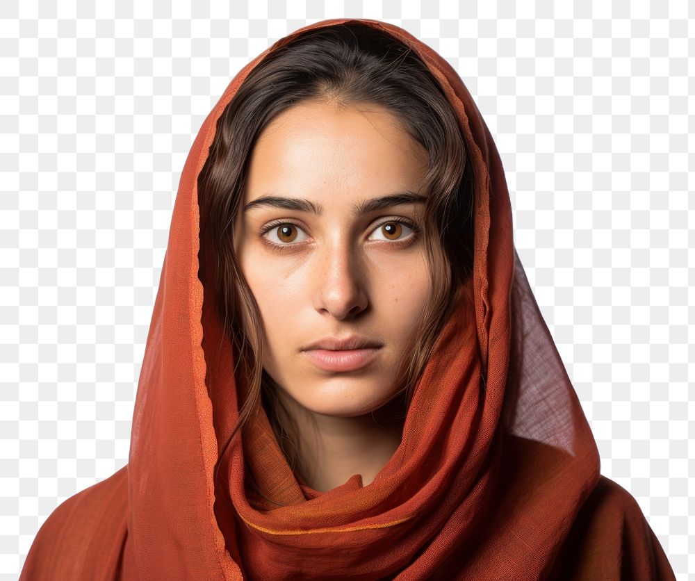 PNG Ordinary pakistani woman portrait scarf photo. AI generated Image by rawpixel.