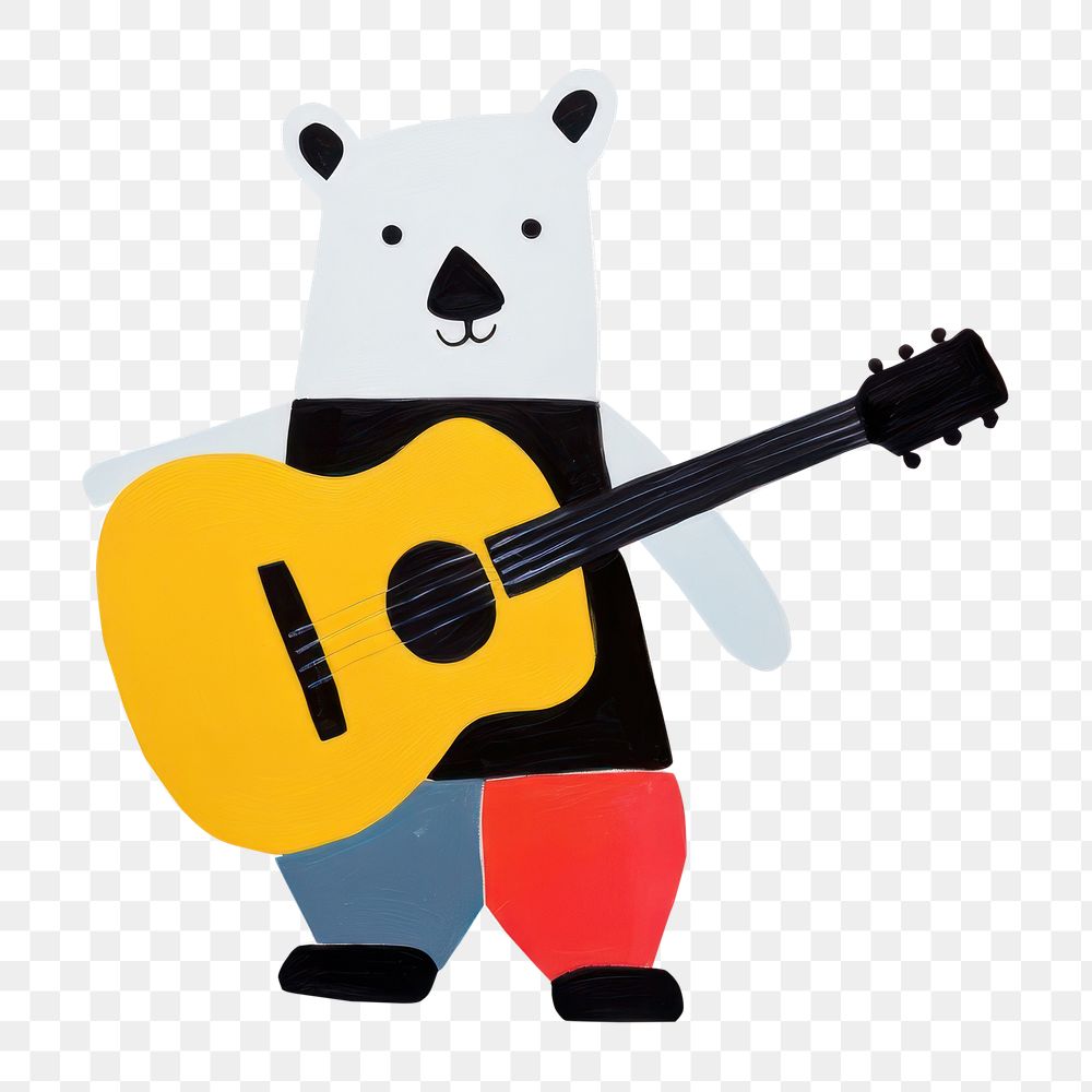 PNG Bear play guitar representation performance creativity. AI generated Image by rawpixel.