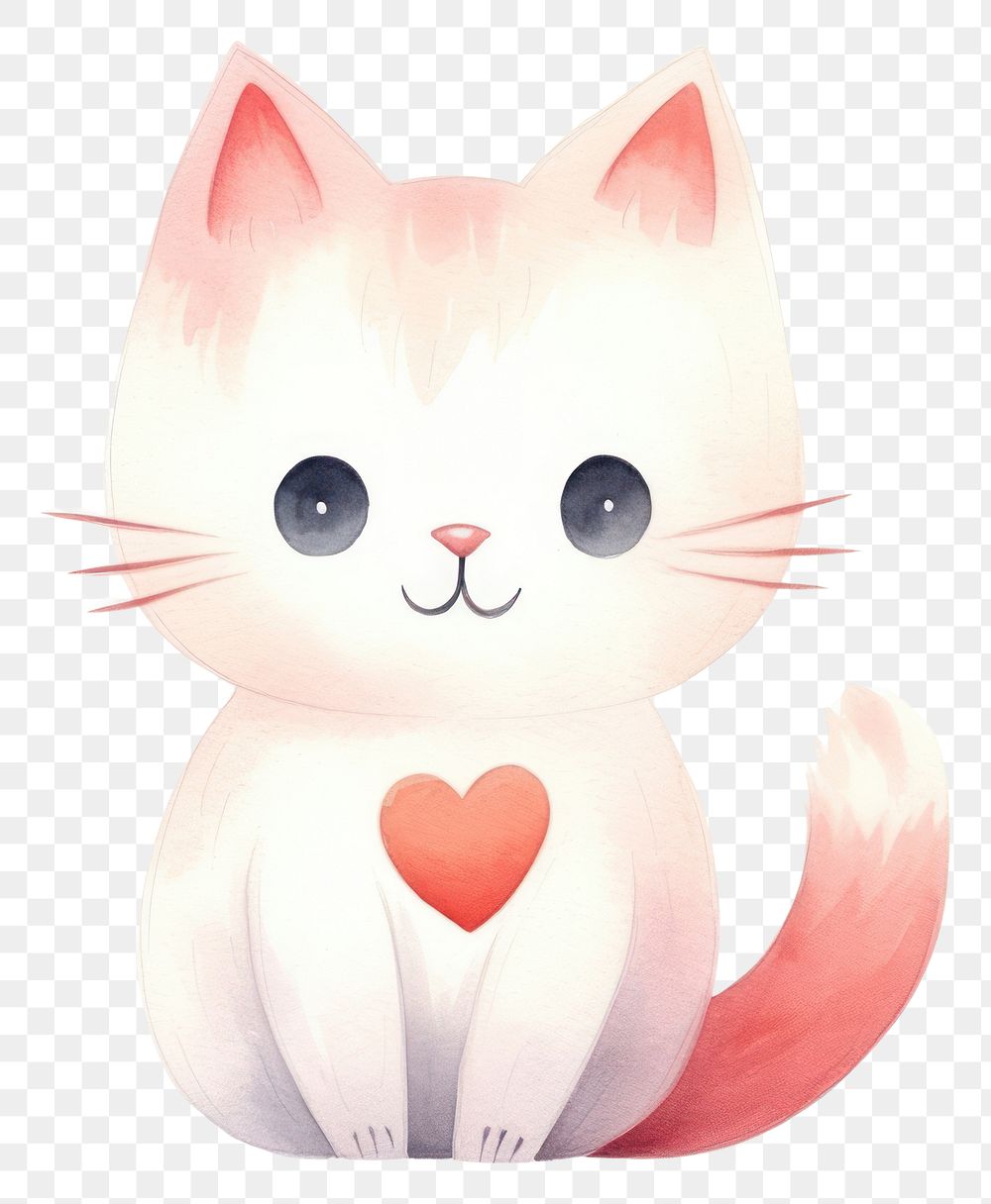 PNG Cat love animal mammal heart. AI generated Image by rawpixel.