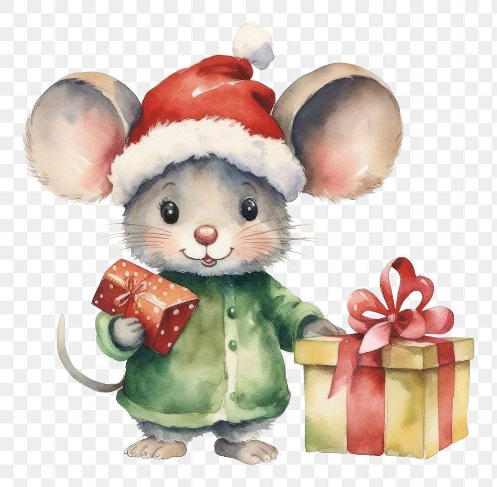 PNG Mouse celebrating Christmas cartoon white background celebration AI generated Image by rawpixel