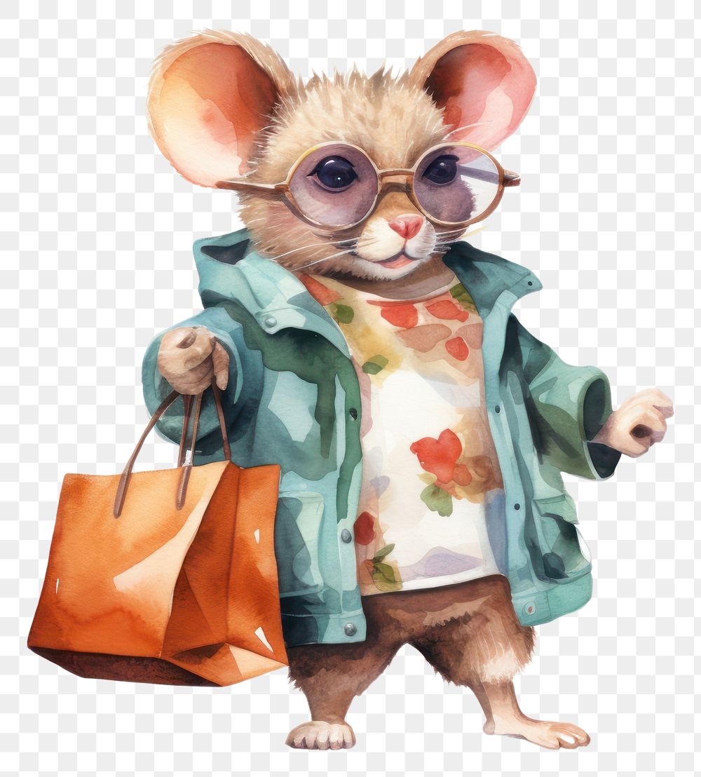 PNG Mouse shopping glasses animal rat. AI generated Image by rawpixel.