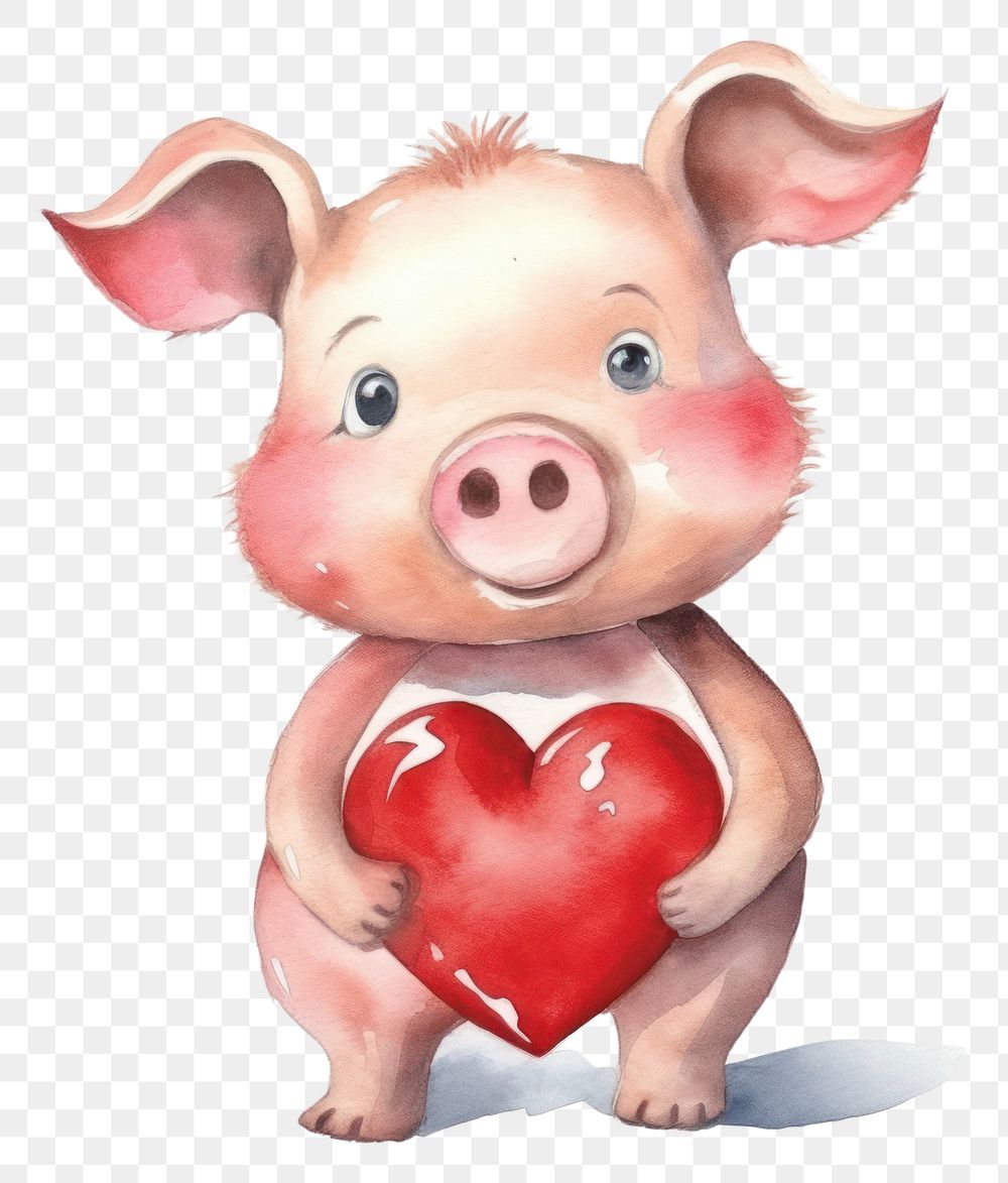 PNG Pig animal mammal heart. AI generated Image by rawpixel.